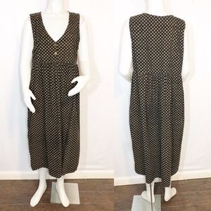 Sleeveless Corduroy Full Skirt Jumper With Pockets